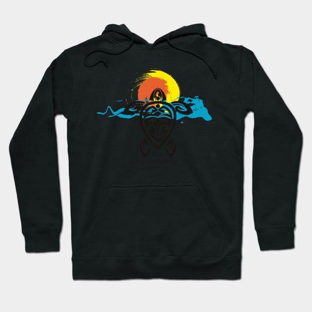 Tribal Turtle Sunset 2 / Luana Kai Maui Hoodie by srwdesign